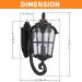 Dusk to Dawn Sensor Waterproof Sconce Porch Lights dimension