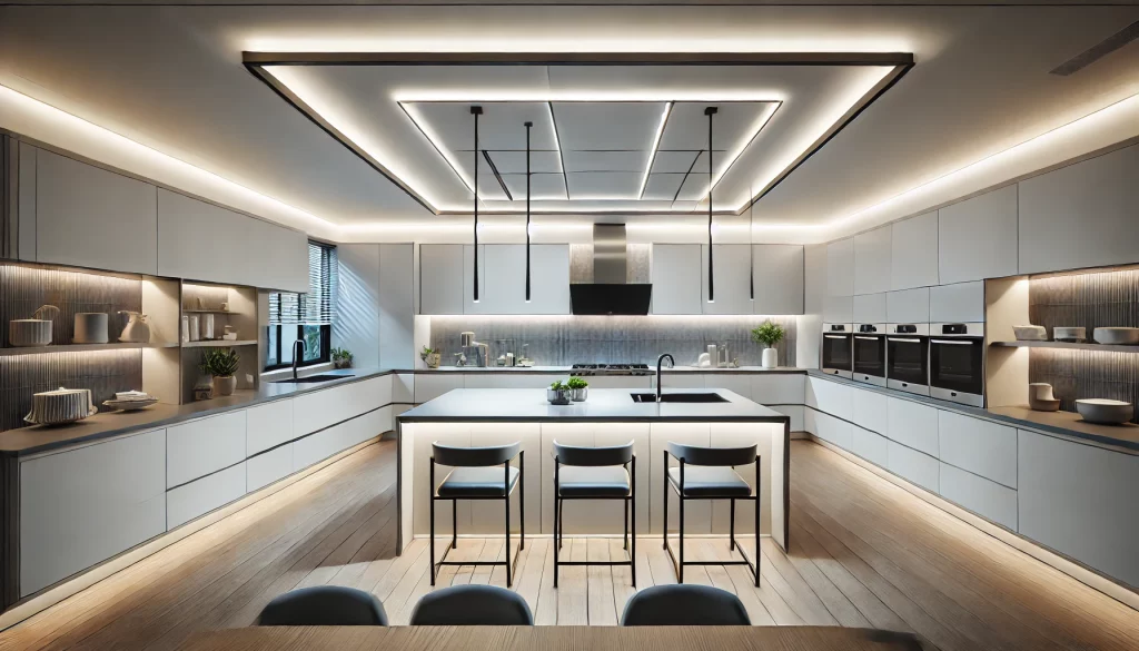 Kitchen With LED Recessed Lighting Ideas - 02